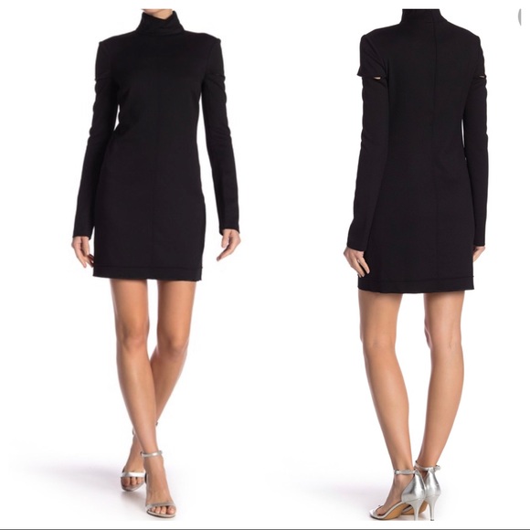 Helmut Lang Dresses & Skirts - Helmut Lang Long Cutout Sleeve Wool Blend Dress